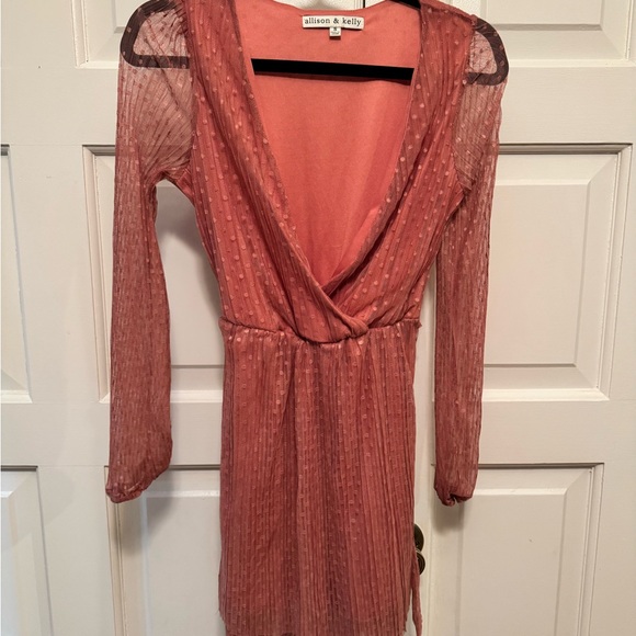 Allison & Kelly Sheer Pink Dress - Picture 1 of 3